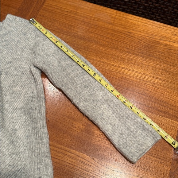 Women's Gray Sweater with Button Back Detail - Picture 13 of 14